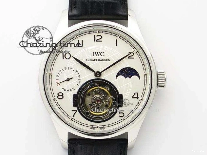 MIROTIME 0121 Portuguese IW545407 Black Dial ZF 1:1 Best Edition On Dark Blue Leather Strap DailyWear 7337